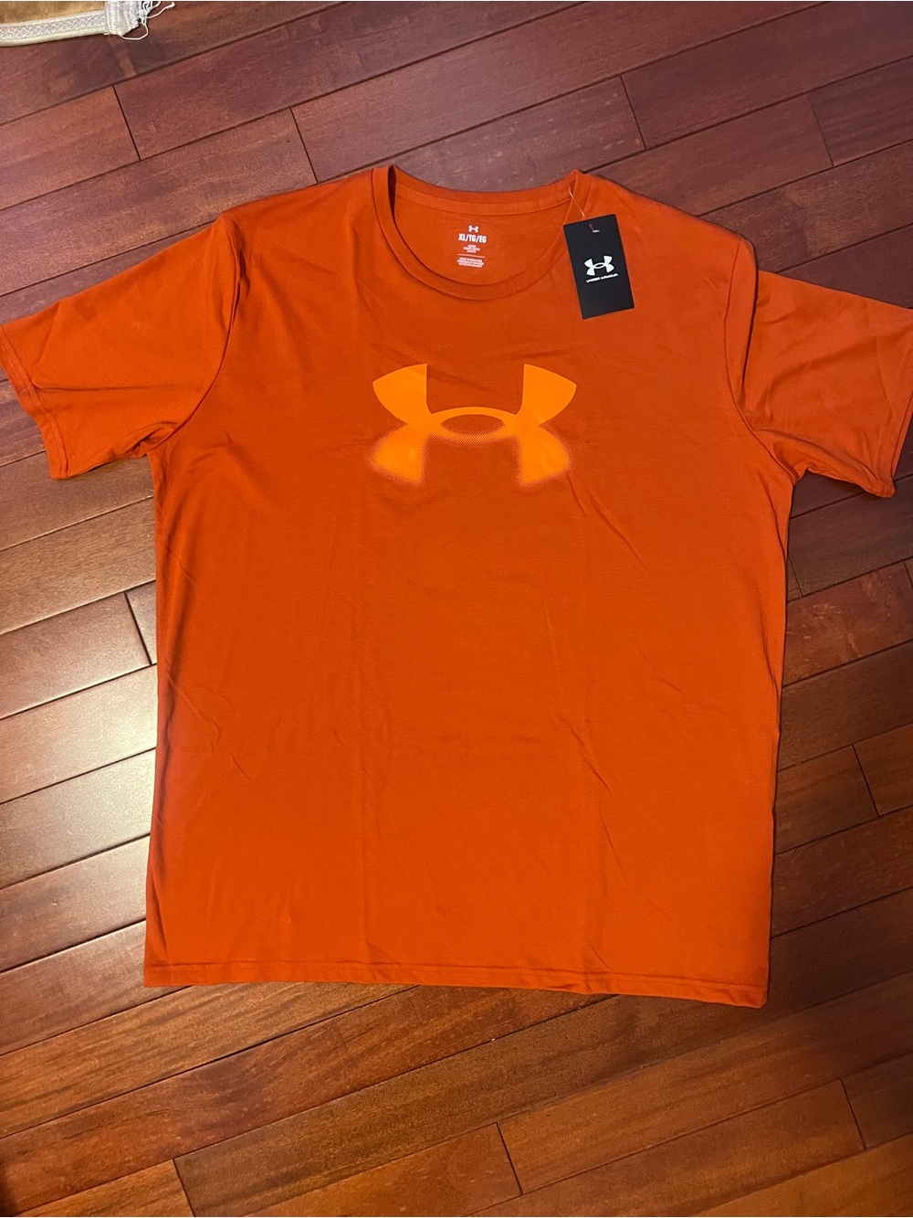 Under Armour Men’s Orange Crew Neck Short Sleeve Logo Tee